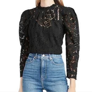 NWT Express Lace Puff Long Sleeve Top Medium